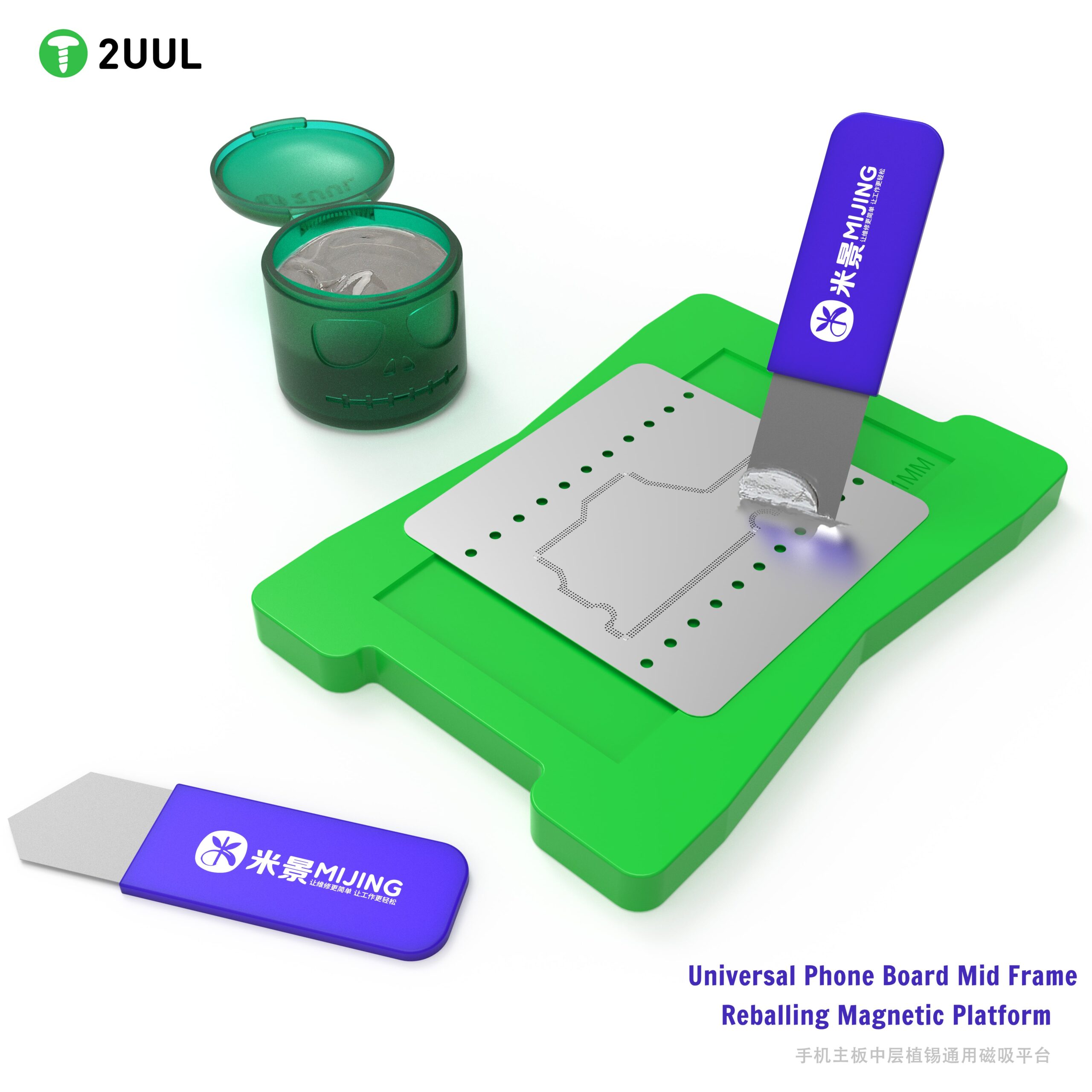 2UUL BH11 Üniversal Telefon Kartı Orta Çerçeve Yeniden Toplama Manyetik Platform