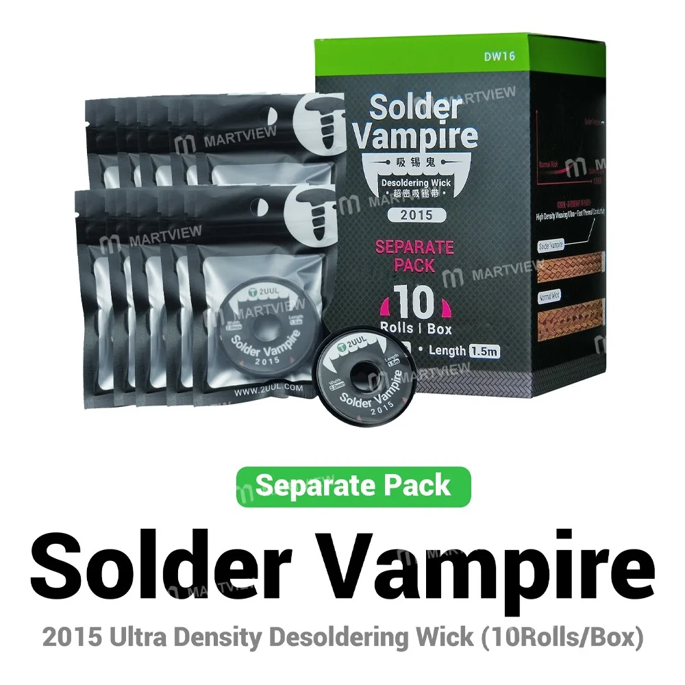 2uul DW16 Solder Vampire 2015 Ultra Yoğunluklu Lehim Sökme Fitili (10 Rulo / Kutu)