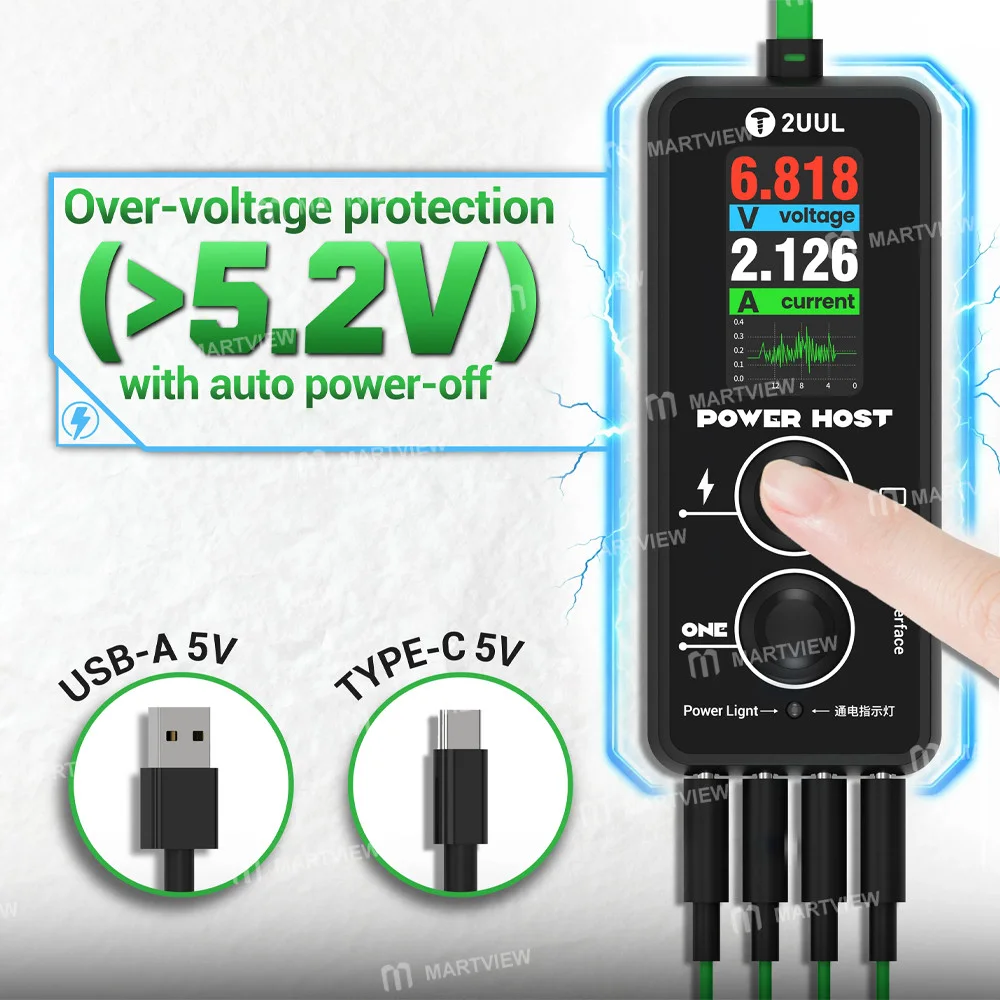 2uul PW15 Güç Kaynağı Amper-Voltaj Ölçer (Dijital Ekranlı Telefon Tamir Güç Kutusu)