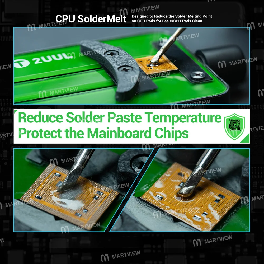 2uul SC20 CPU Lehim Eritici, CPU pedlerindeki lehimin erime noktasını düşürmek için tasarlanmıştır.
