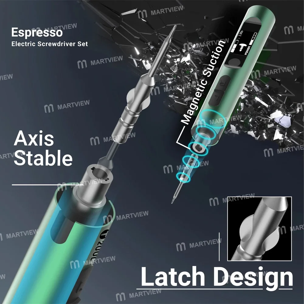 2uul SD11 Espresso Şarjlı Tornavida, Cep Telefonu Tamiri için 4 Adet S2 Uçlu