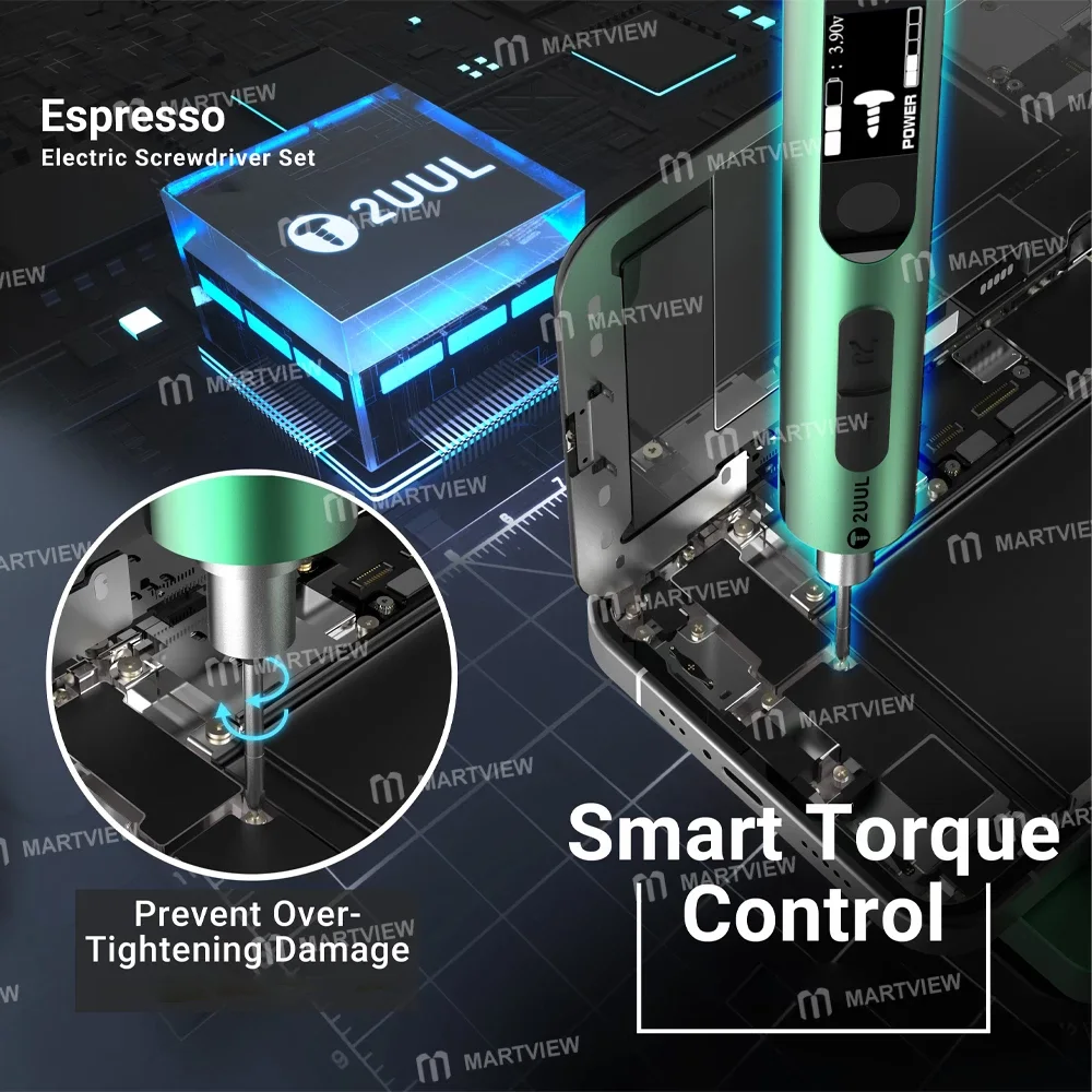 2uul SD11 Espresso Şarjlı Tornavida, Cep Telefonu Tamiri için 4 Adet S2 Uçlu