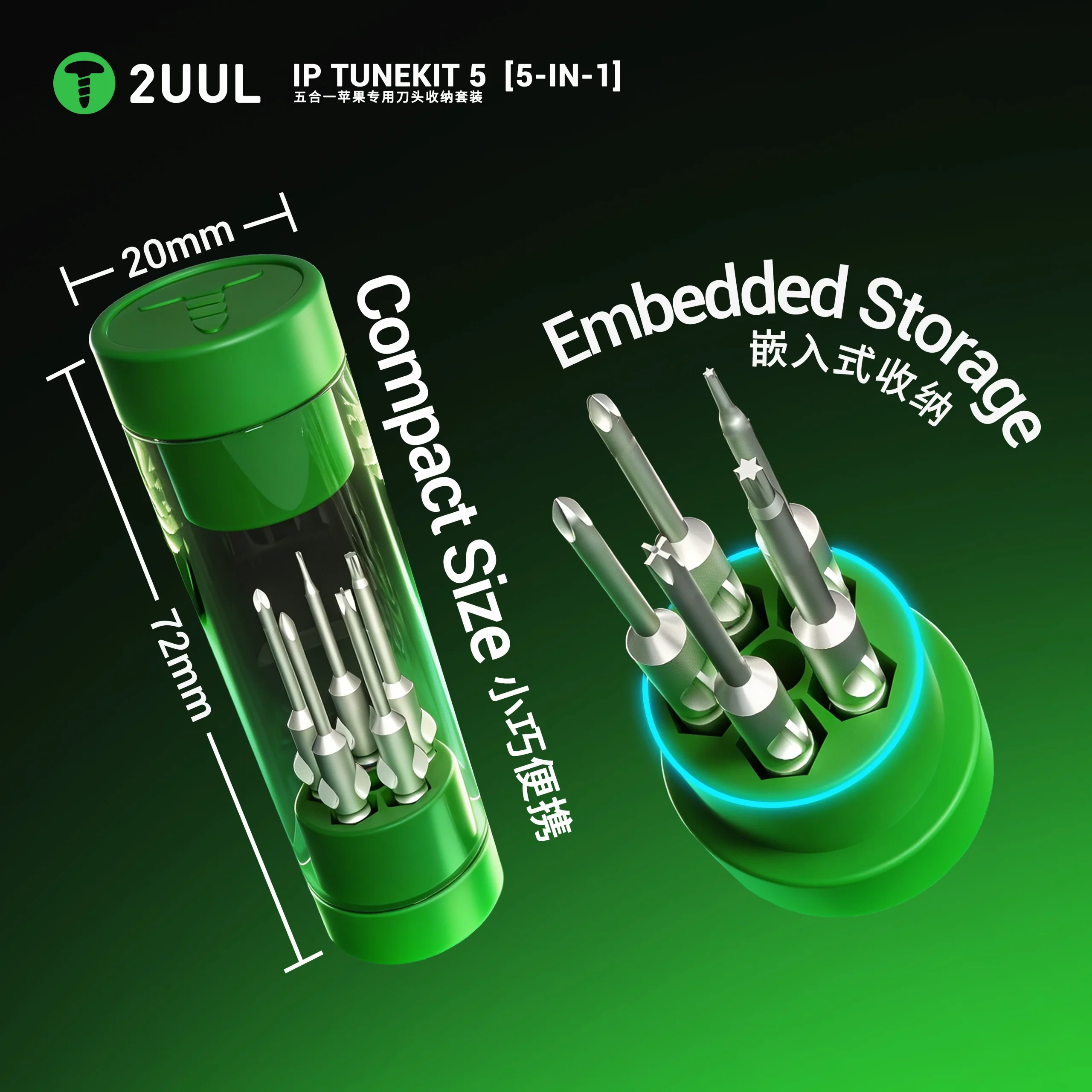 2UUL SD25 IP Tunekit5 5’i 1 arada Tornavida Uç Seti