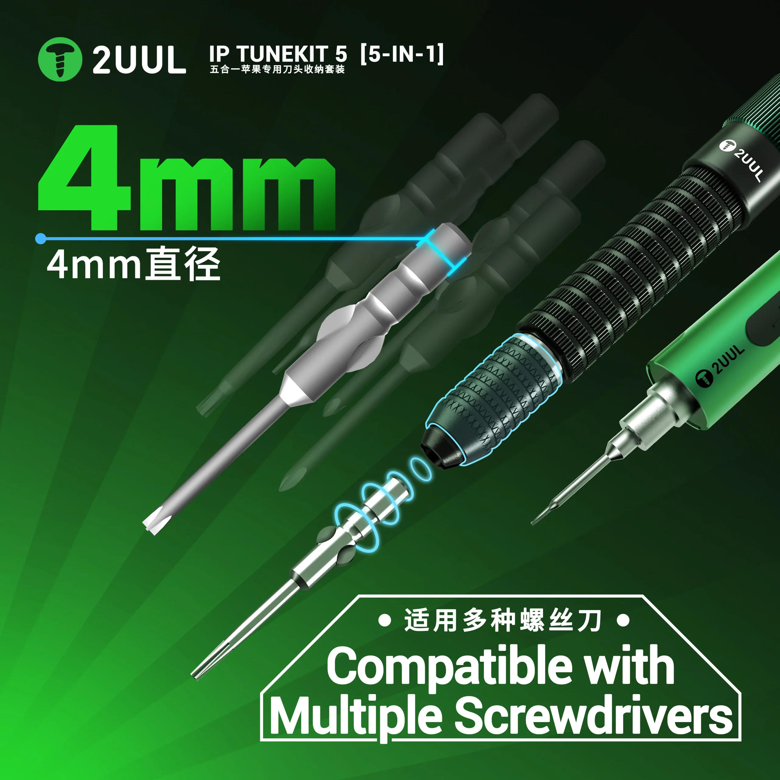 2UUL SD25 IP Tunekit5 5’i 1 arada Tornavida Uç Seti