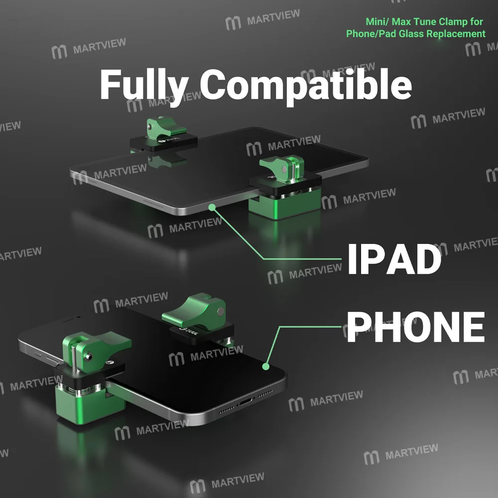 2uul TC01 Mini / TC02 Max Ayarlanabilir Ekran Kelepçesi, Telefonlar / iPad Cam Değişimi için