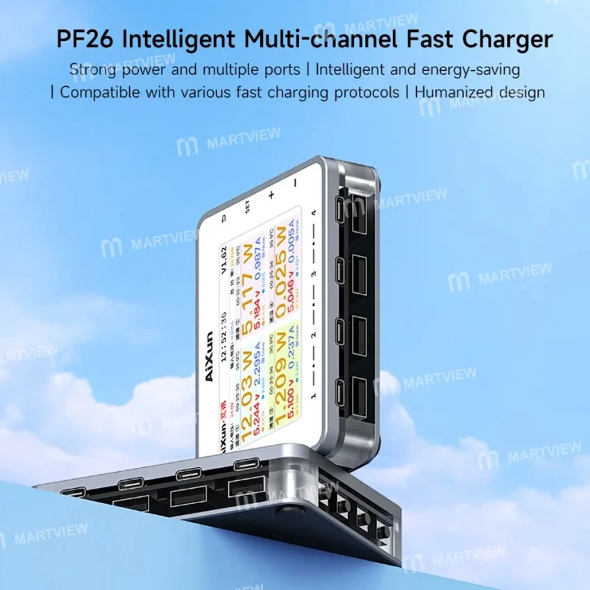 Aixun PF26 260W USB QC 3.0 Akıllı Dijital Ekranlı Çok Kanallı Hızlı Şarj Cihazı