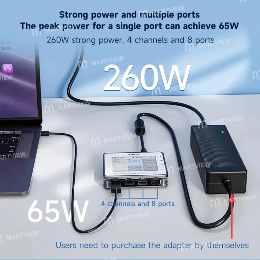 Aixun PF26 260W USB QC 3.0 Akıllı Dijital Ekranlı Çok Kanallı Hızlı Şarj Cihazı