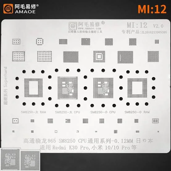 Amaoe MI:12 Entegre Kalıbı XIAOMI SDX865, BGA153, SDX55M, PM8150B, PM8150A, PM8250, PMX55, WCD9385, 78190-31, 77040, 10 Pro Redmi K30Pro Snapdragon 865 SM8250 CPU RAM Power ADUIO PM IC Chip
