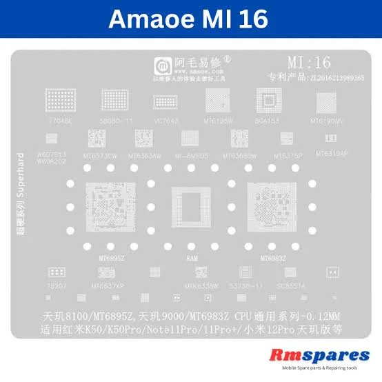 AMAOE MI:16 Entegre Kalıbı MT6795 CPU,MI NOTE 2,MINOTE 3, MT6795 CPU,MI NOTE 2,MINOTE 3, MSM8956 CPU Redmi