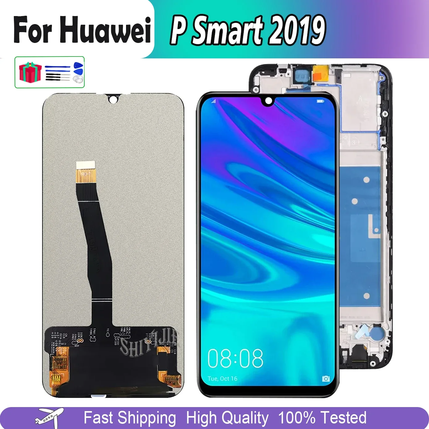 Huawei P Smartart 2019 Ekran Dokunmatik A Plus Kalite Ürün/COG Çıtasız (Çerçevesiz)