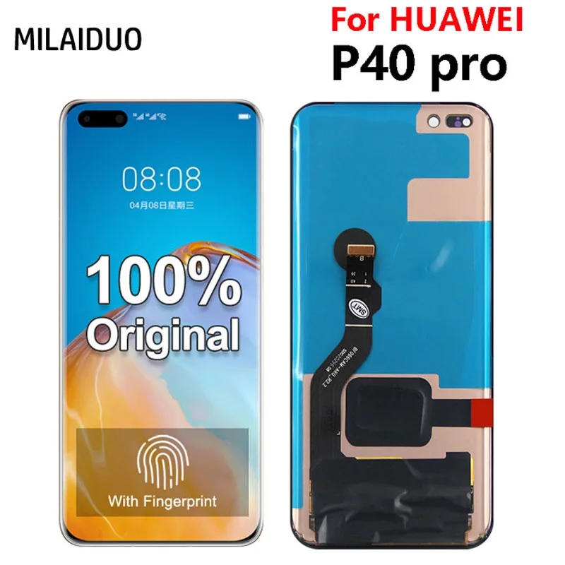 Huawei P40 Pro Çıtalı Ekran Dokunmatik Silver SOFT OLED Kalite Ekran