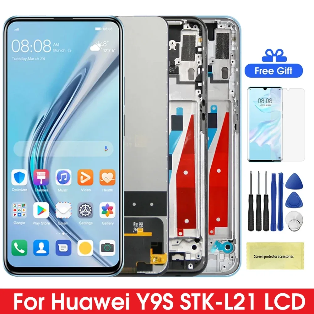 Huawei Y9s Çıtalı Ekran Dokunmatik Siyah A Plus Kalite Ürün/COG