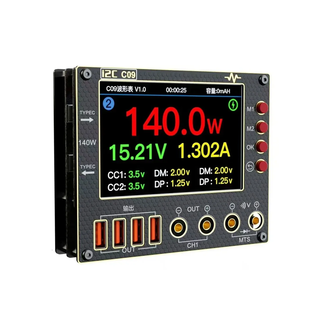 I2C C09 V3.02 Dalga Formu Akım Ölçer LCD Hassas Multimetre Cep Telefonu Gerilim Çift Kanallı Onarım Aracı Algılama