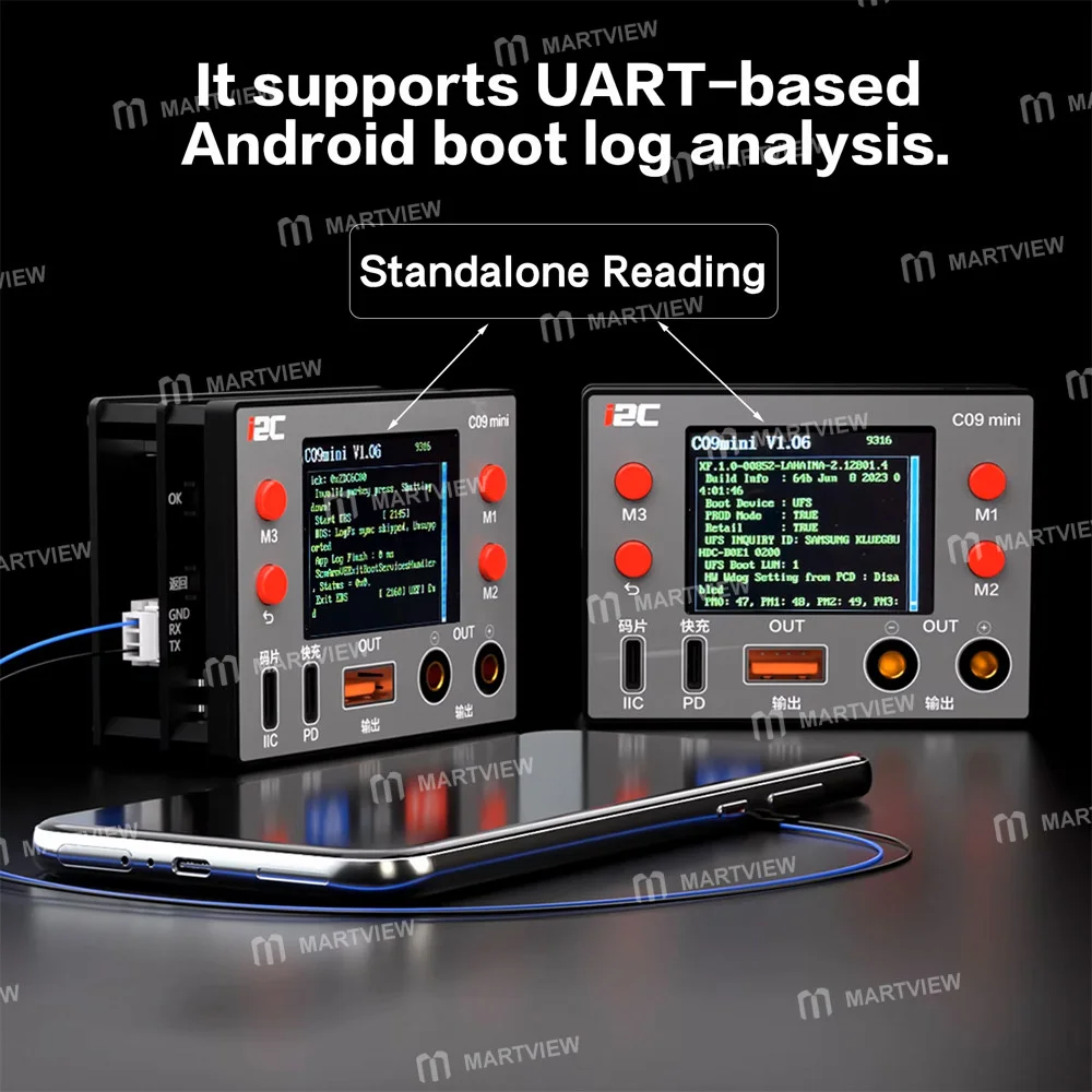 i2C C09mini Dalga Formu Ampermetresi, Akım Dalga Formu Alımını ve IIC Protokol Kodu Çip Okuma/Yazma İşlemlerini Destekler