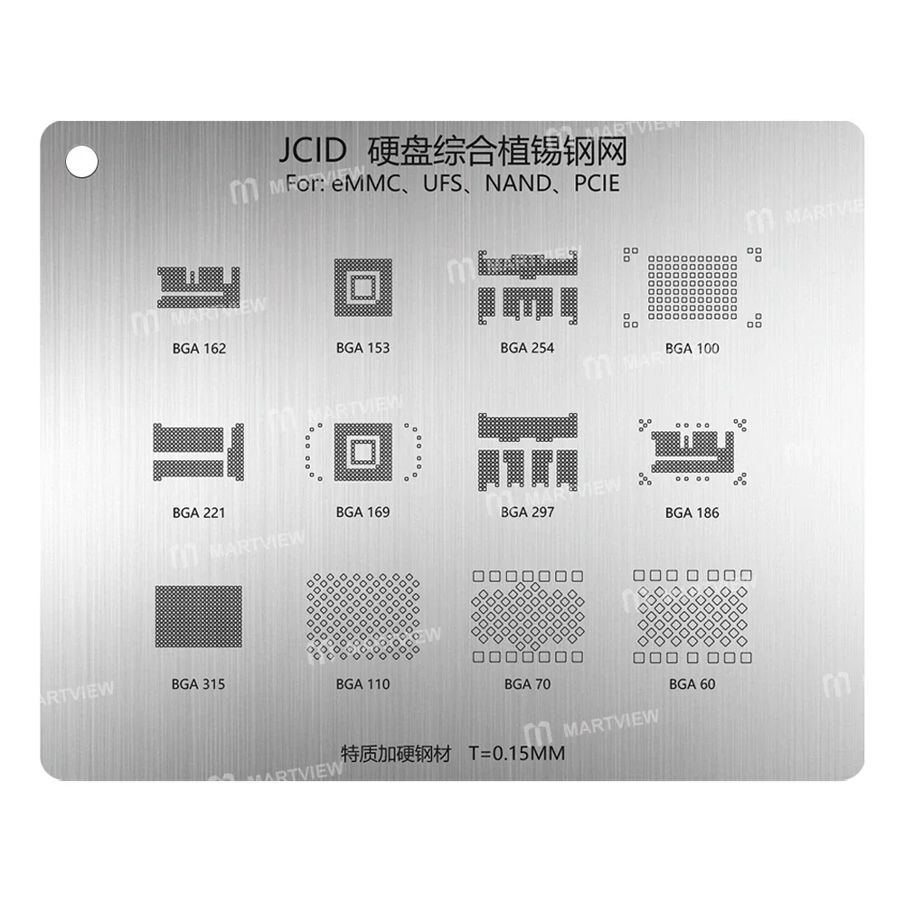 JCID 0.15mm eMMC / UFS / NAND / PCIE ENTEGRE KALIBI