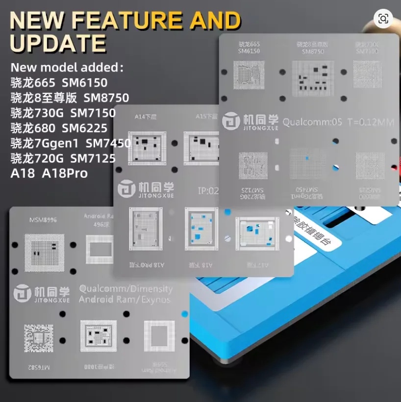 JTX T4 Pro Evrensel Çip Tutkal Çıkarma ve Kalay Dikim Platformu Seti iPhone / Samsung / Hisilicon / Android RAM için