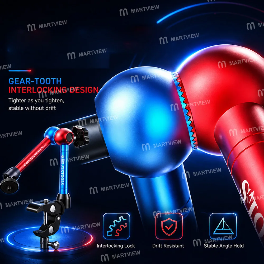 JTX X2 Çok Fonksiyonlu 360° Döndürülebilir Sihirli El Evrensel Braket, Eğri Ampermetreler / Kameralar / Makro Lensler için