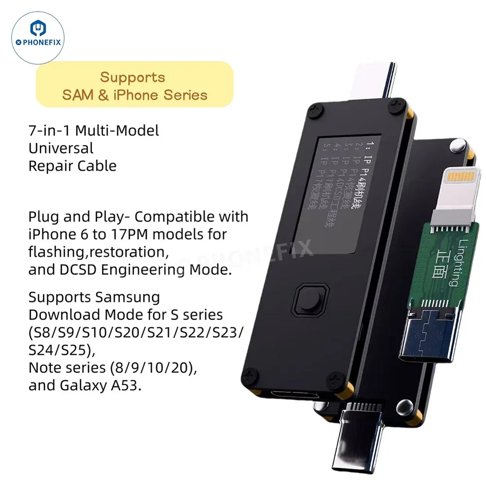 Magico 7’in 1 iPhone Kurtarma/Samsung İndirme Modu için Arada Geri Yükleme Kablosu