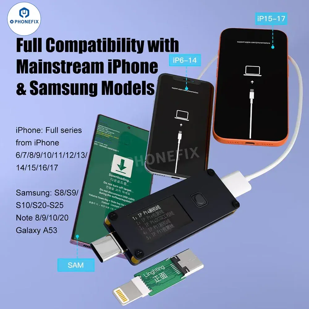 Magico 7’in 1 iPhone Kurtarma/Samsung İndirme Modu için Arada Geri Yükleme Kablosu