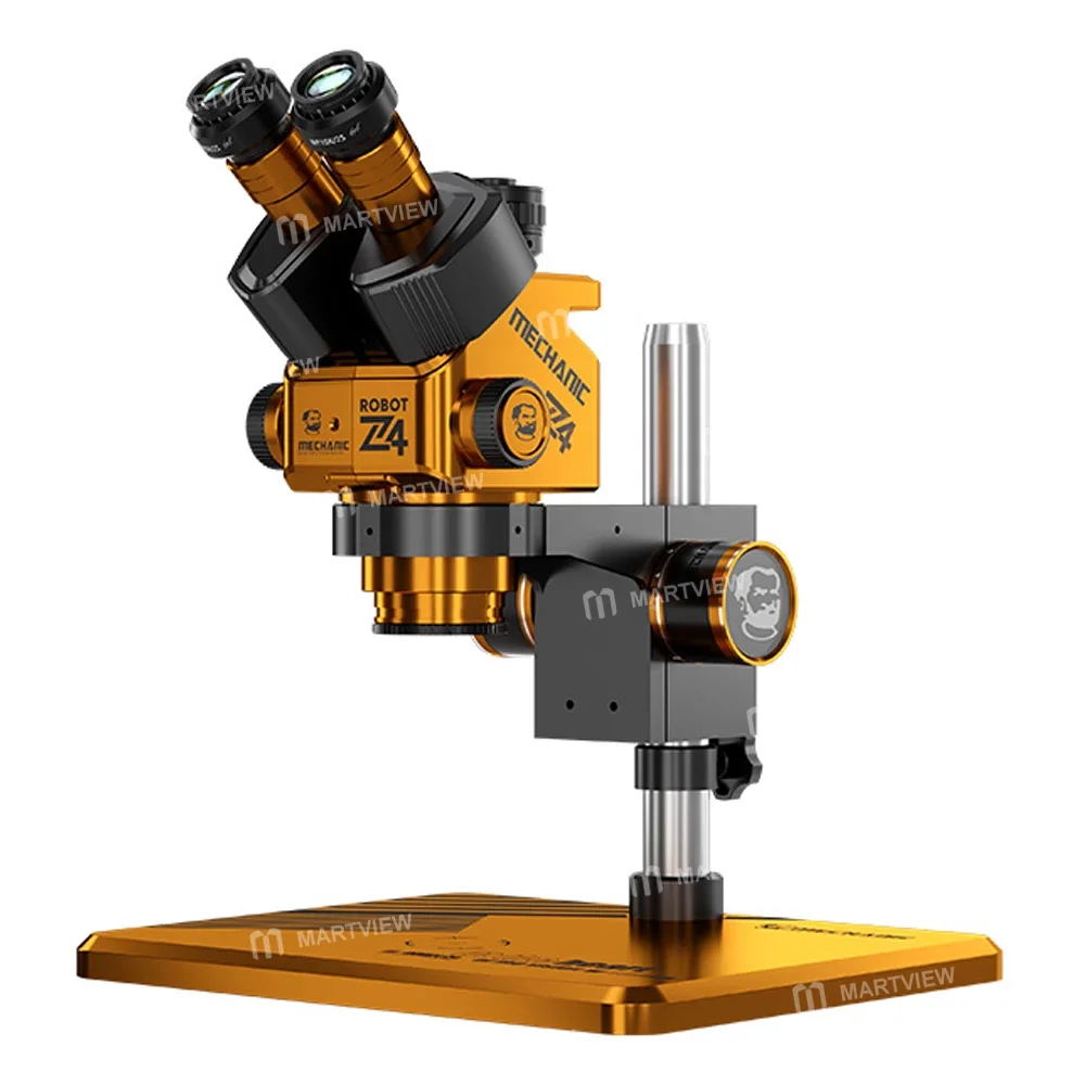 Mechanic Robot Z4 6.5-60X Trinoküler Stereo Mikroskop, Alüminyum Alaşımlı Büyük Tabanlı