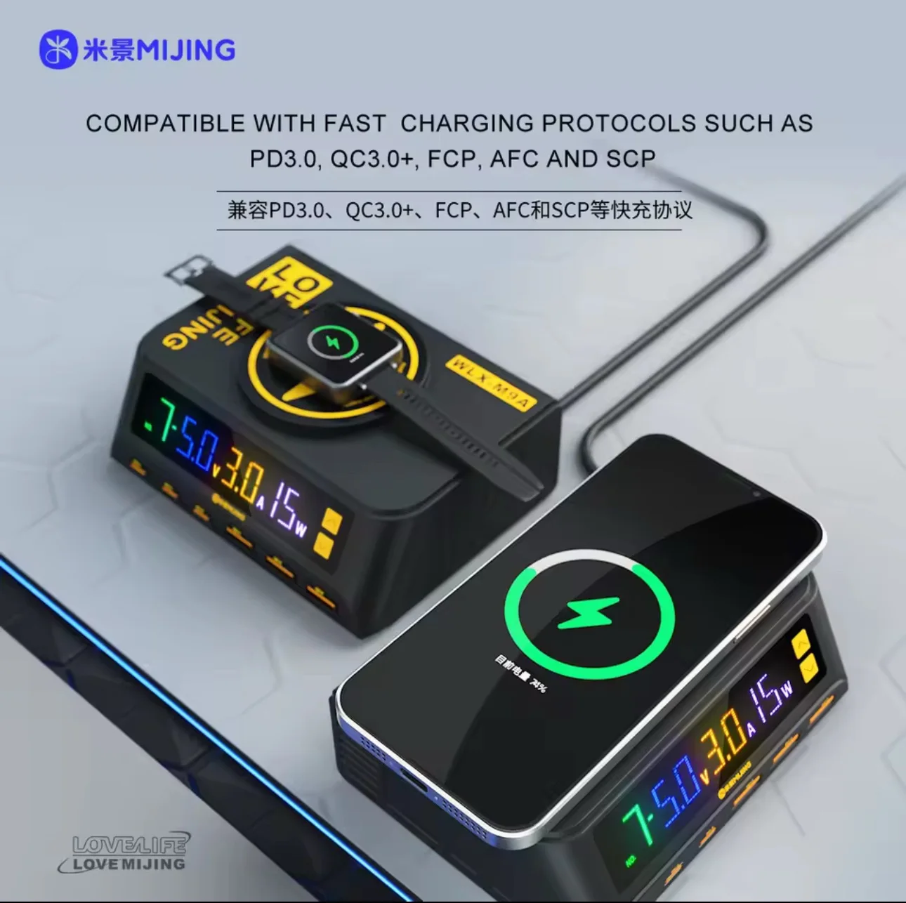 MİJİNG WLX M9A 6 PORTLU USB AKIM ÖLÇER VE ŞARJ CİHAZI