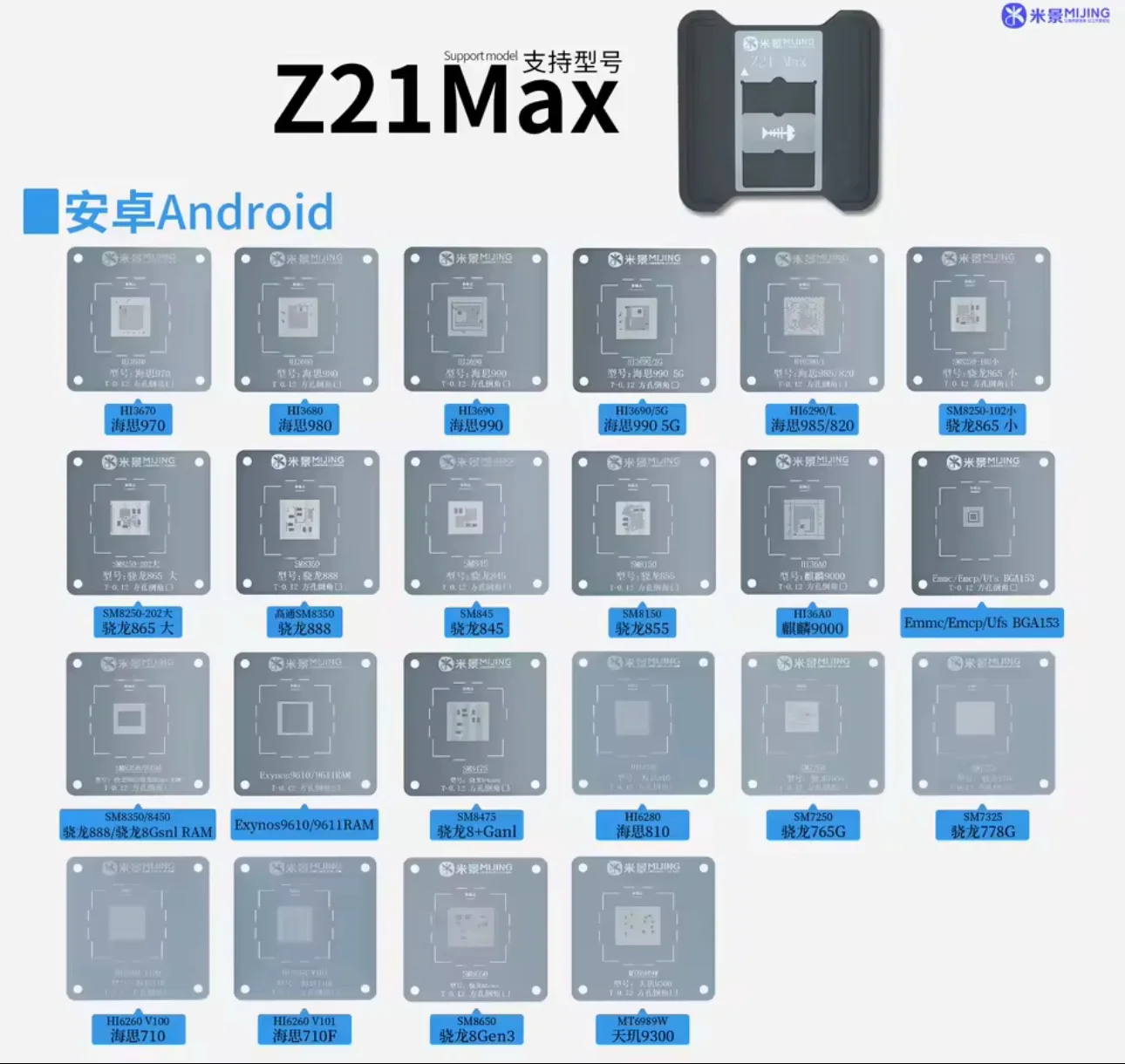Mijing Z21 Max Android Ve İPhone A8-A18 Bga Çip Kalıbı