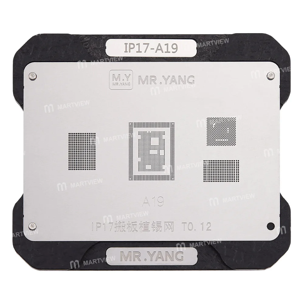 Mr.Yang 0.12mm A19 BGA Yeniden Lehimleme Şablon Platformu iPhone 17 için
