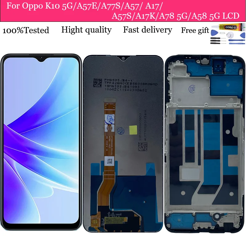 Oppo K10 5G Ekran Dokunmatik Orijinal Çıtasız Ürün (Çerçevesiz)