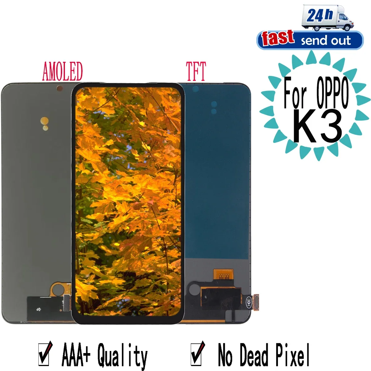 Oppo K3 Ekran Dokunmatik OLED Çıtasız (Çerçevesiz)