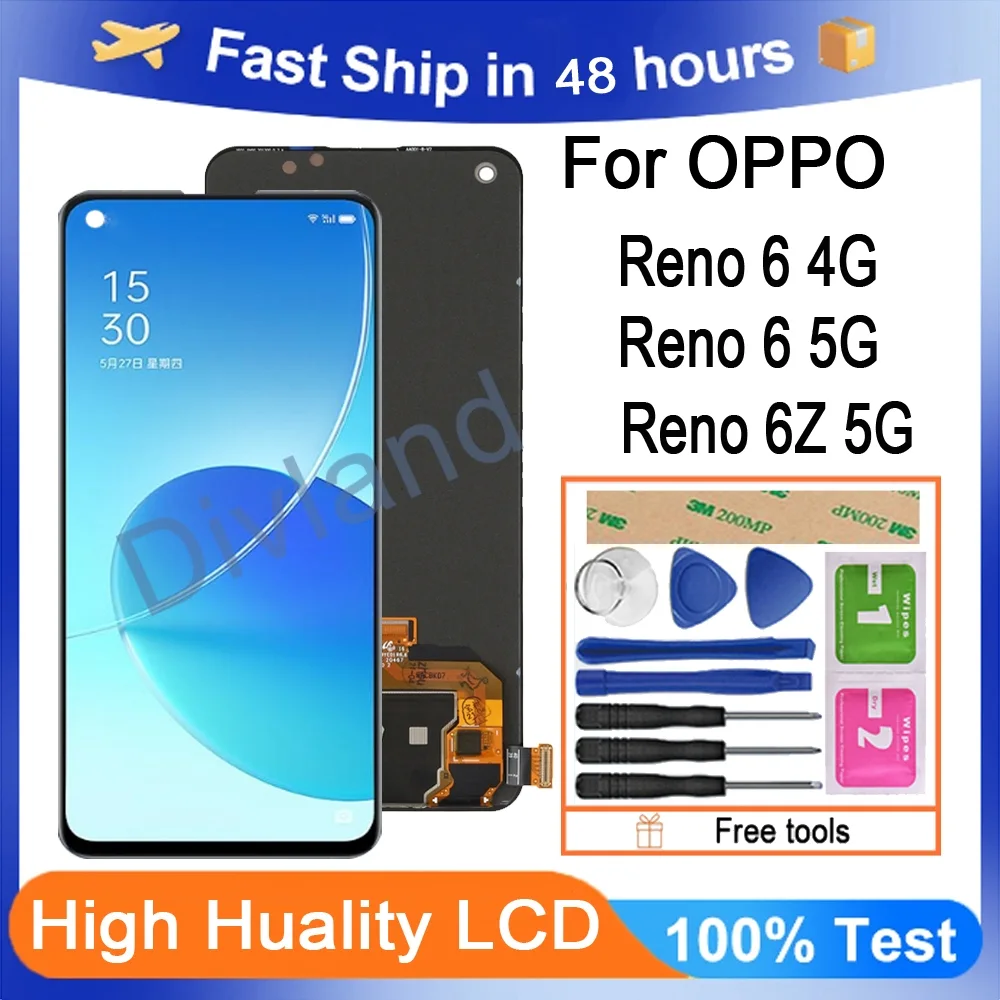 Oppo Reno 6 4G Ekran Dokunmatik OLED Çıtasız (Çerçevesiz)
