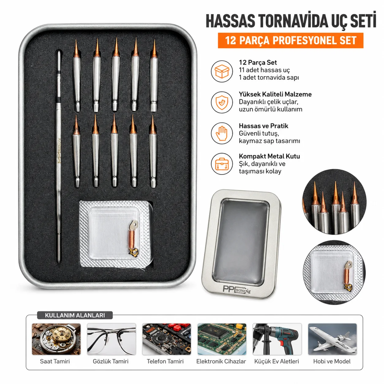 PPD-C210 Havya ucu Ultra ince , Ekran/Anakart İçin (10 Adet)