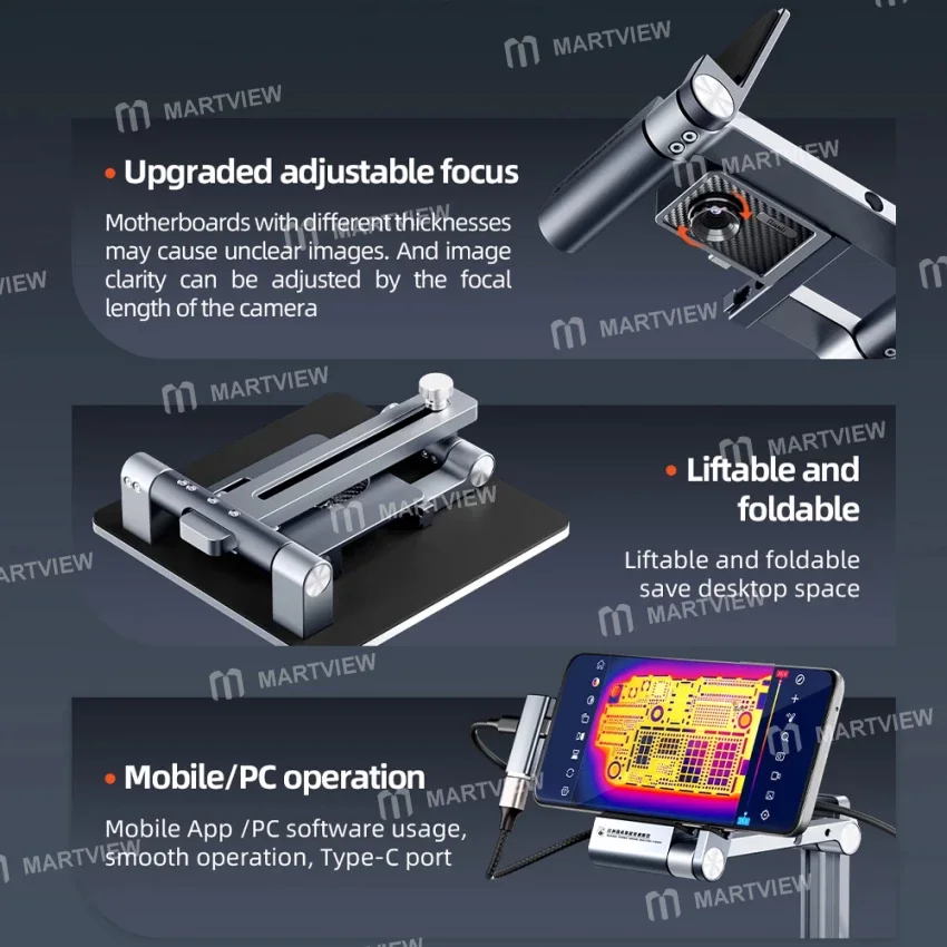 QianLi Fire Eye Pro Katlanabilir Tutucu Versiyonu Anakart Arıza Teşhisi için Kızılötesi Termal Kamera