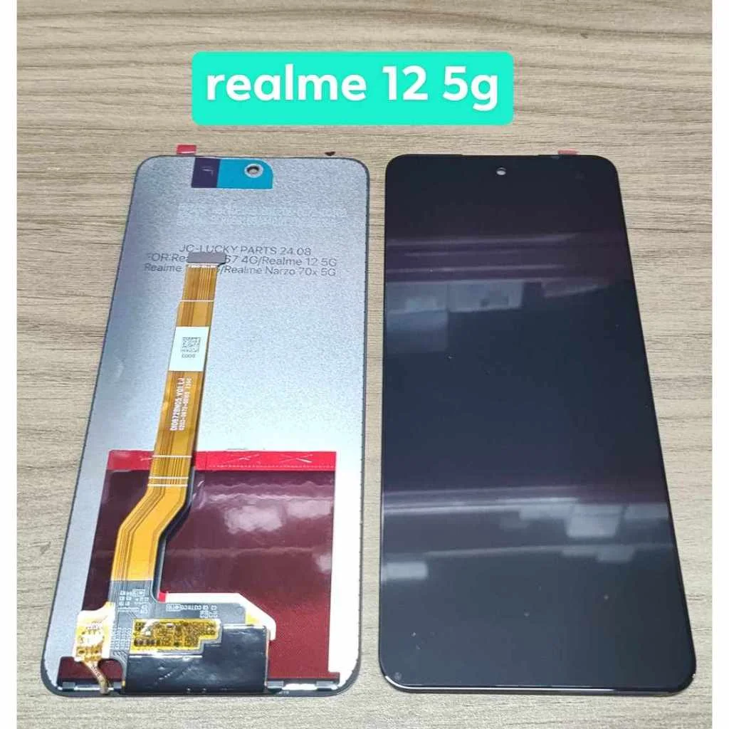 Realme 12 5G Çıtalı Ekran Dokunmatik Siyah Orijinal