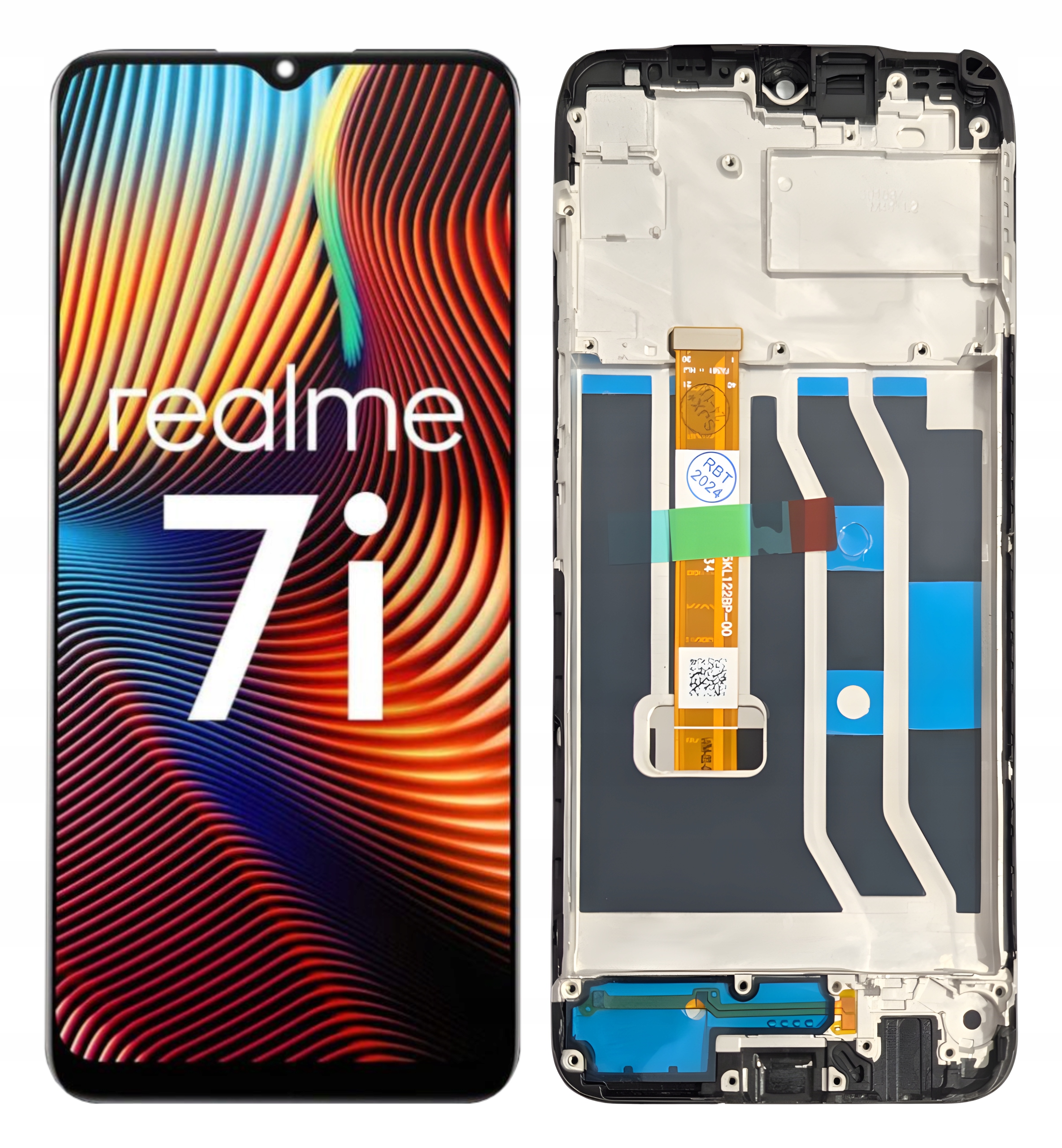 Realme 7İ Çıtalı Ekran Dokunmatik Siyah Orijinal