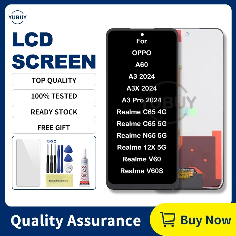 Realme A3 4G 2024 Ekran Dokunmatik Orijinal Çıtasız Ürün (Çerçevesiz)