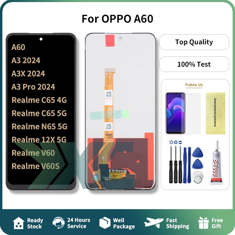 Realme A3 4G 2024 Ekran Dokunmatik Orijinal Çıtasız Ürün (Çerçevesiz)