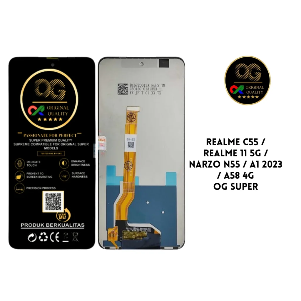 Realme A58 4G Ekran Dokunmatik Orijinal Çıtasız Ürün (Çerçevesiz)