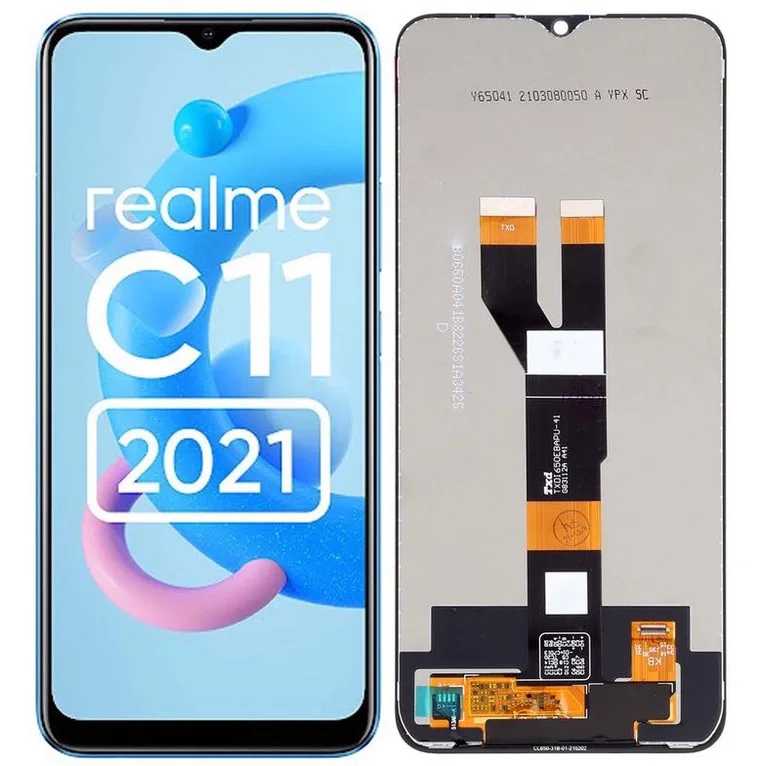 Realme C11 2021 Çıtalı Ekran Dokunmatik Siyah Orijinal