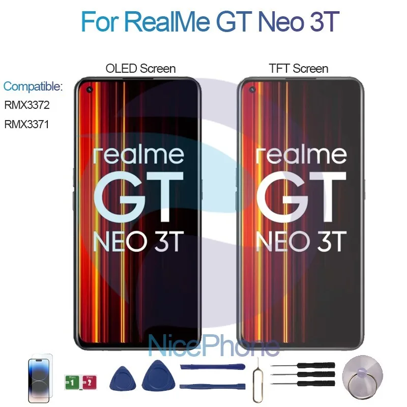 Realme Gt Neo 3T Ekran Dokunmatik OLED Çıtasız (Çerçevesiz)