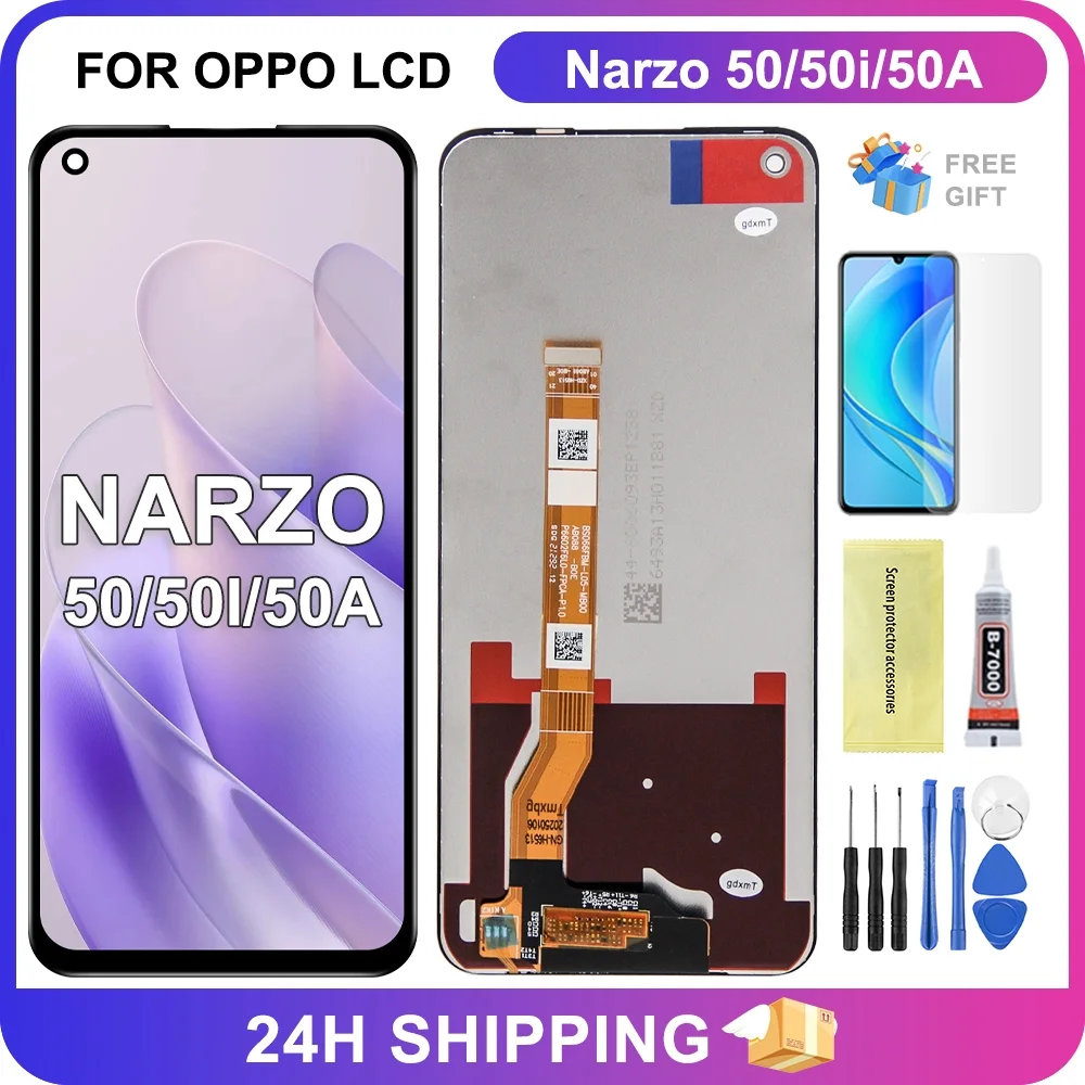 Realme Narzo 50 Ekran Dokunmatik Orijinal Çıtasız Ürün (Çerçevesiz)