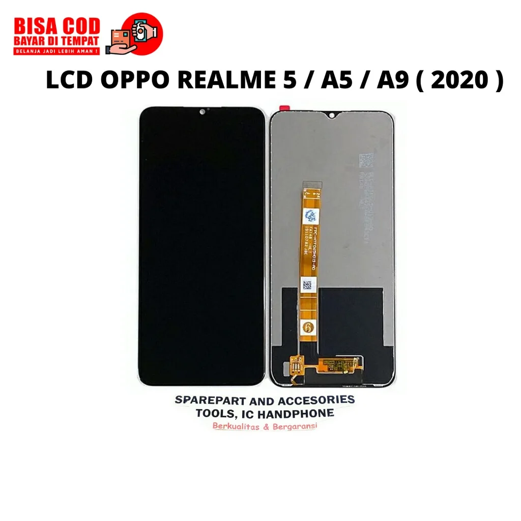 Realme Op A5 2020 Çıtalı Ekran Dokunmatik Siyah Orijinal