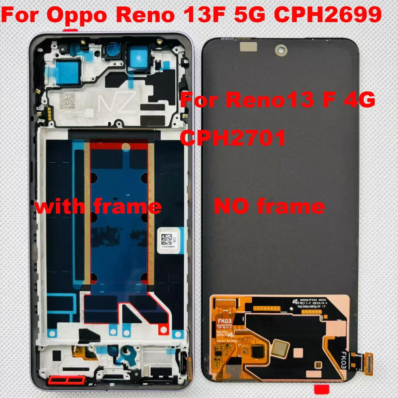 Realme Reno 13FS 4G Ekran Dokunmatik OLED FK03 Çıtasız (Çerçevesiz)