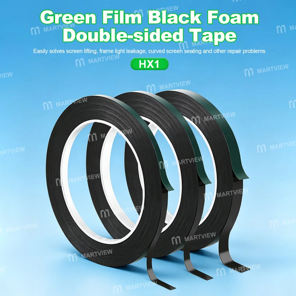 Relife HX1 2mm 10 Metre Yeşil Film Siyah Köpük Çift Taraflı Bant Cep Telefonu Ekranı Onarımı İçin – 5 Adet
