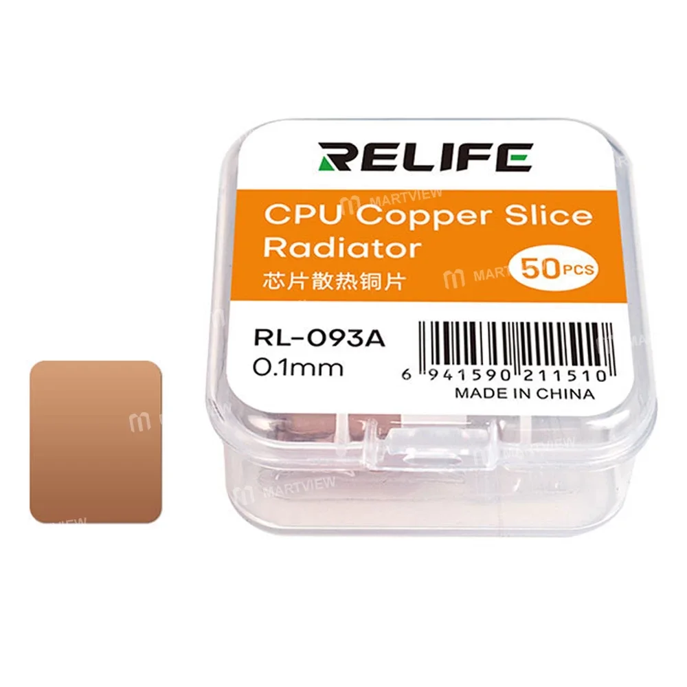 Relife RL-093 Serisi 12.45x14mm Çip Isı Emici Bakır Levha Anakart CPU Çip Soğutma İçin – 50 Adet