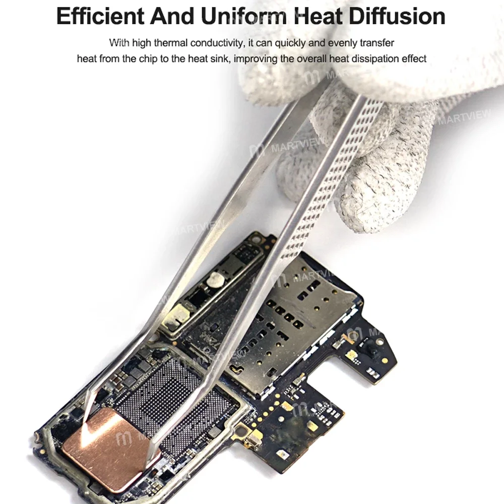 Relife RL-093 Serisi 12.45x14mm Çip Isı Emici Bakır Levha Anakart CPU Çip Soğutma İçin – 50 Adet