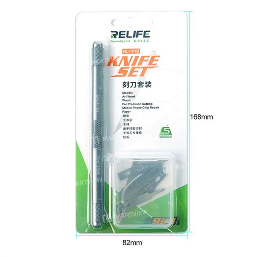 Relife RL-101B 8’i 1 arada Anakart BGA PCB IC CPU Yüksek Dayanıklılıkta Yapıştırıcı Sökme Bıçak Seti