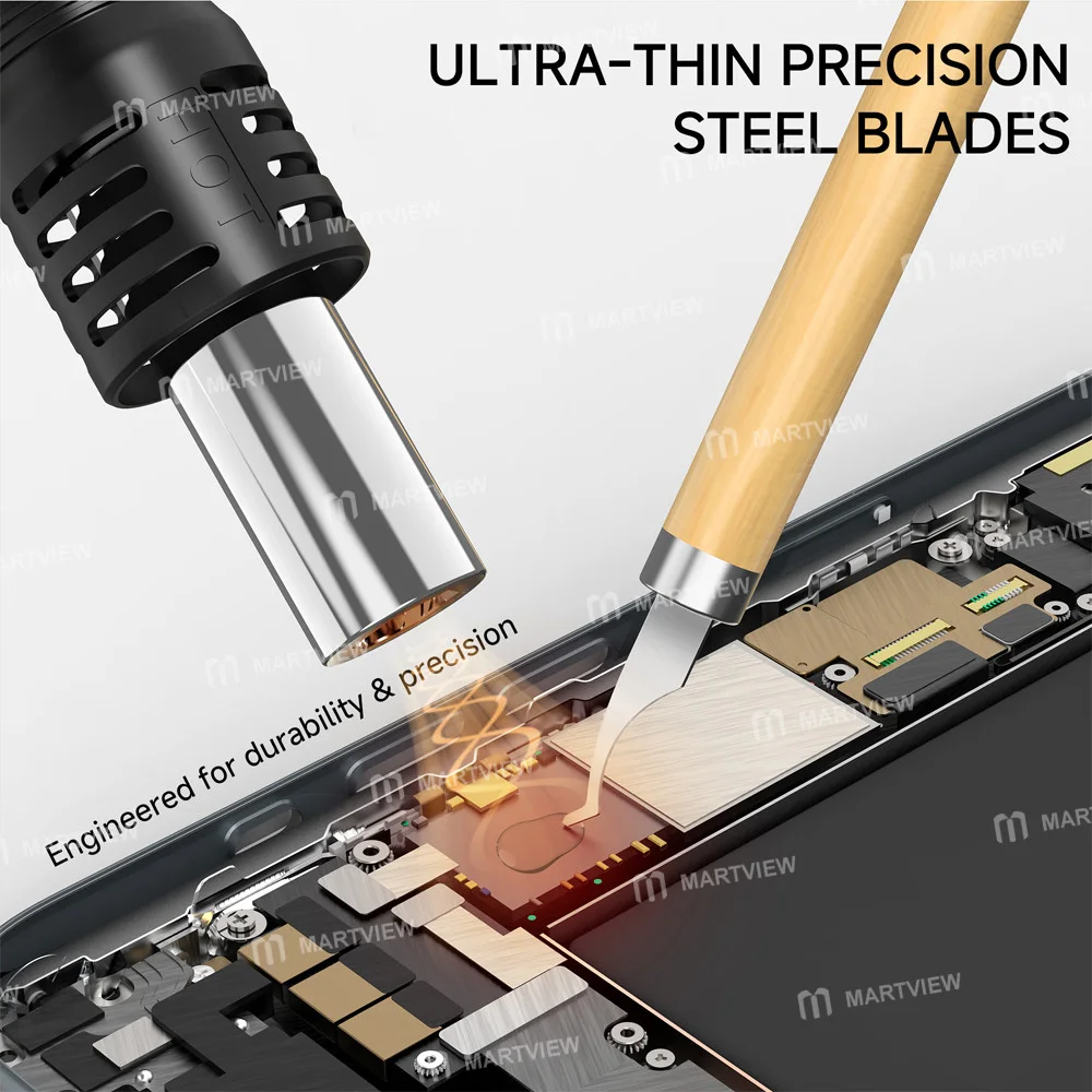 RF4 RF-KH15 Anakart Tamiri İçin 4’ü 1 Arada Çok Fonksiyonlu Ahşap Saplı Ultra İnce Bıçak Seti