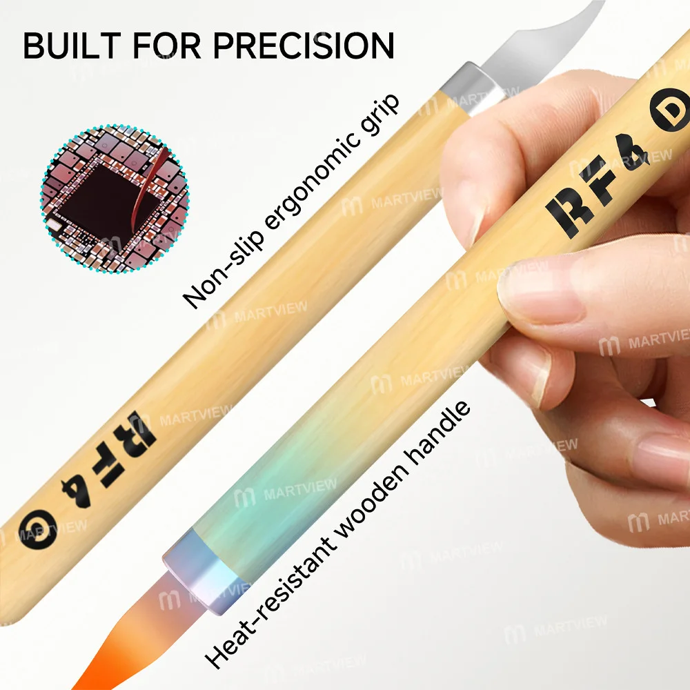 RF4 RF-KH15 Anakart Tamiri İçin 4’ü 1 Arada Çok Fonksiyonlu Ahşap Saplı Ultra İnce Bıçak Seti