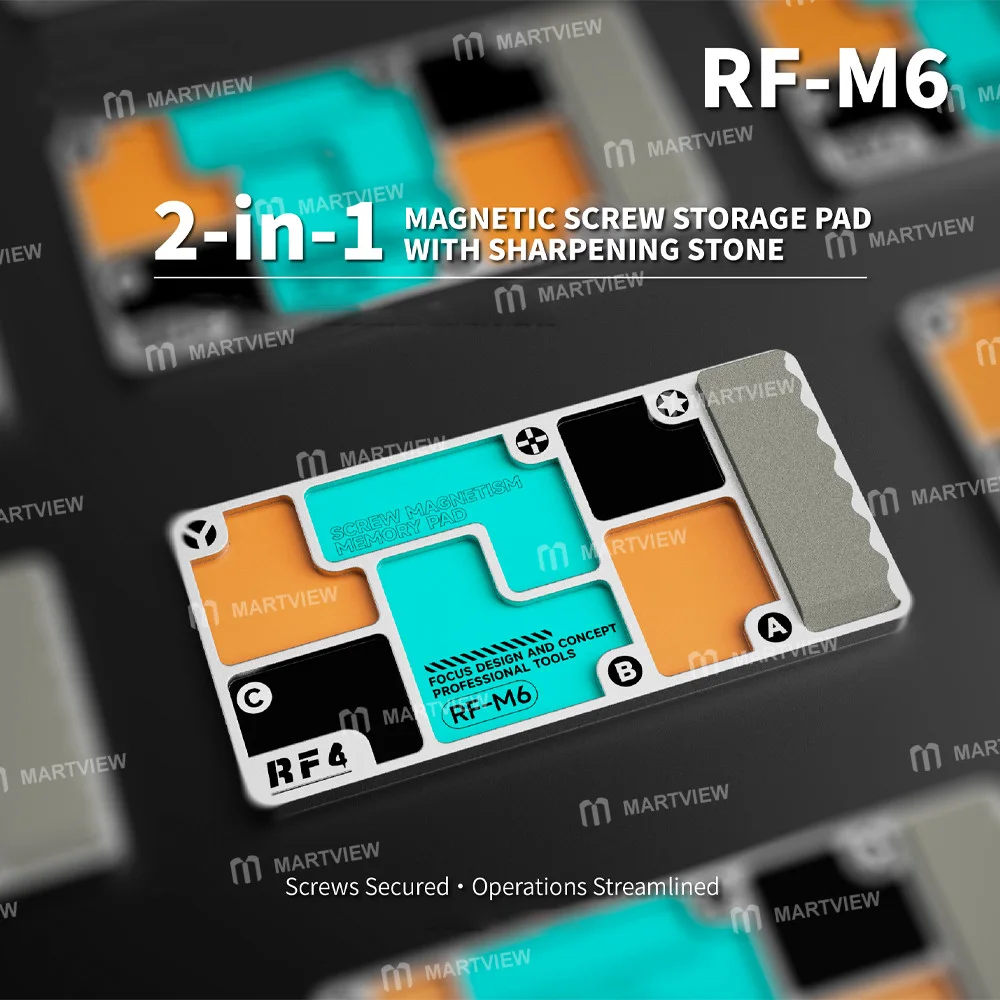 RF4 RF-M6 2’si 1 arada Alüminyum Alaşımlı Vida Saklama Manyetik Tepsisi ve Entegre Bileme Taşı