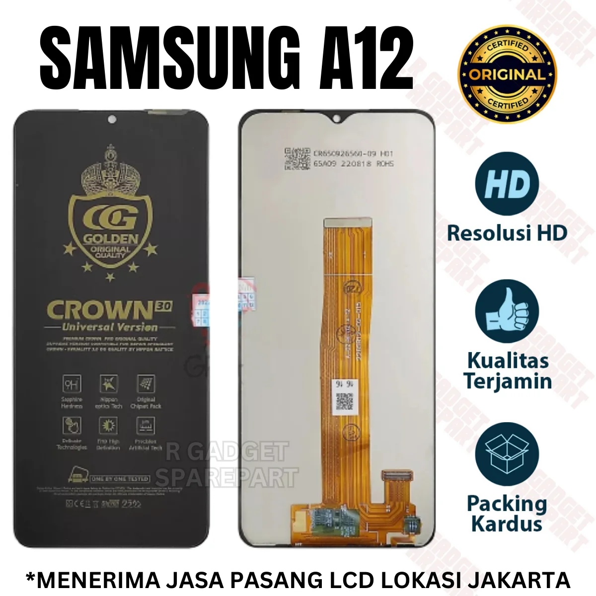 Samsung A12 Ekran Dokunmatik Orijinal UNIVERSAL Çıtasız (Çerçevesiz)